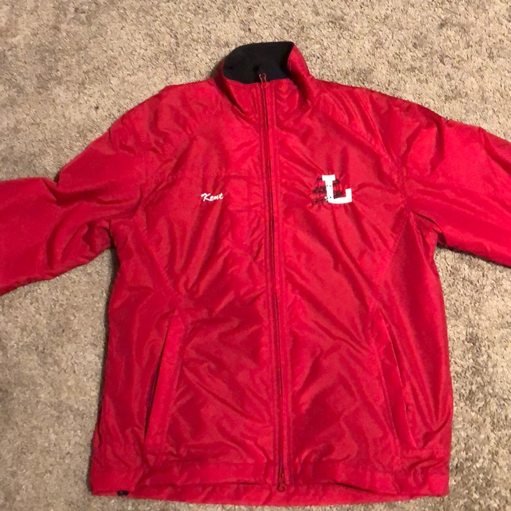Port Authority Red puff windbreaker